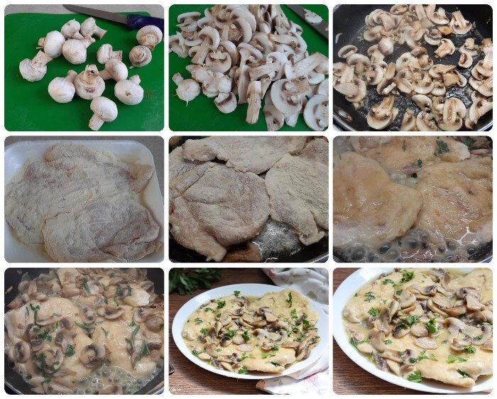 Escalopes de poulet crémeuses aux champignons