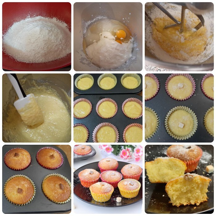 Muffins au parfum de noix de coco et yaourt
