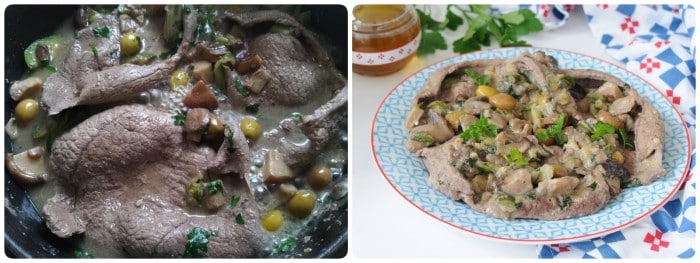 Viande blanche avec champignons et courgettes