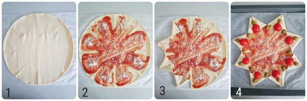 étoile de feuilleté à la pizza