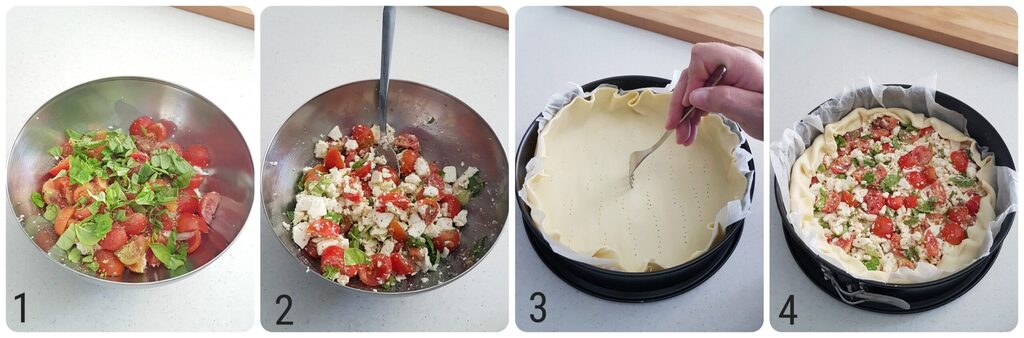tarte salée à la feta et aux tomates cerises