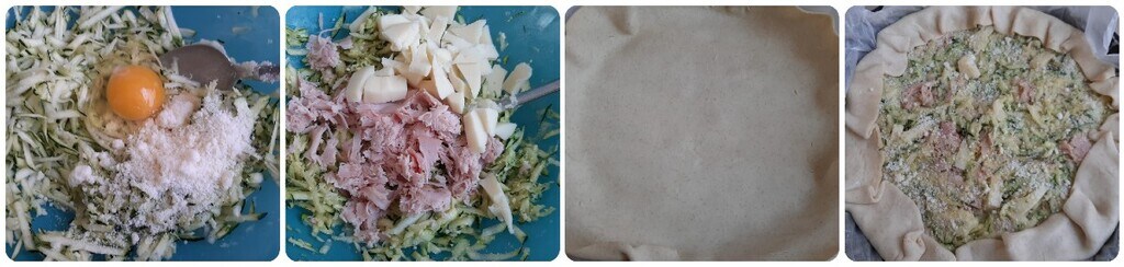 Tarte salée feuilletée intégrale aux courgettes et jambon