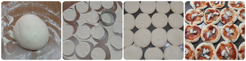 Petites pizzas moelleuses pour buffet