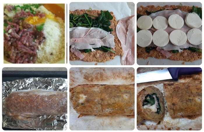 pain de viande farci aux épinards et à la provola