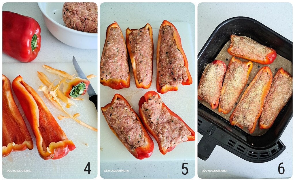 Poivrons farcis à la viande en friteuse à air ou au four