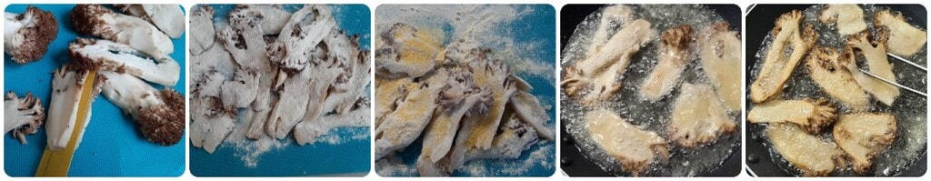 Champignons farinés et frits