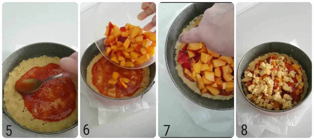 gâteau crumble aux pêches