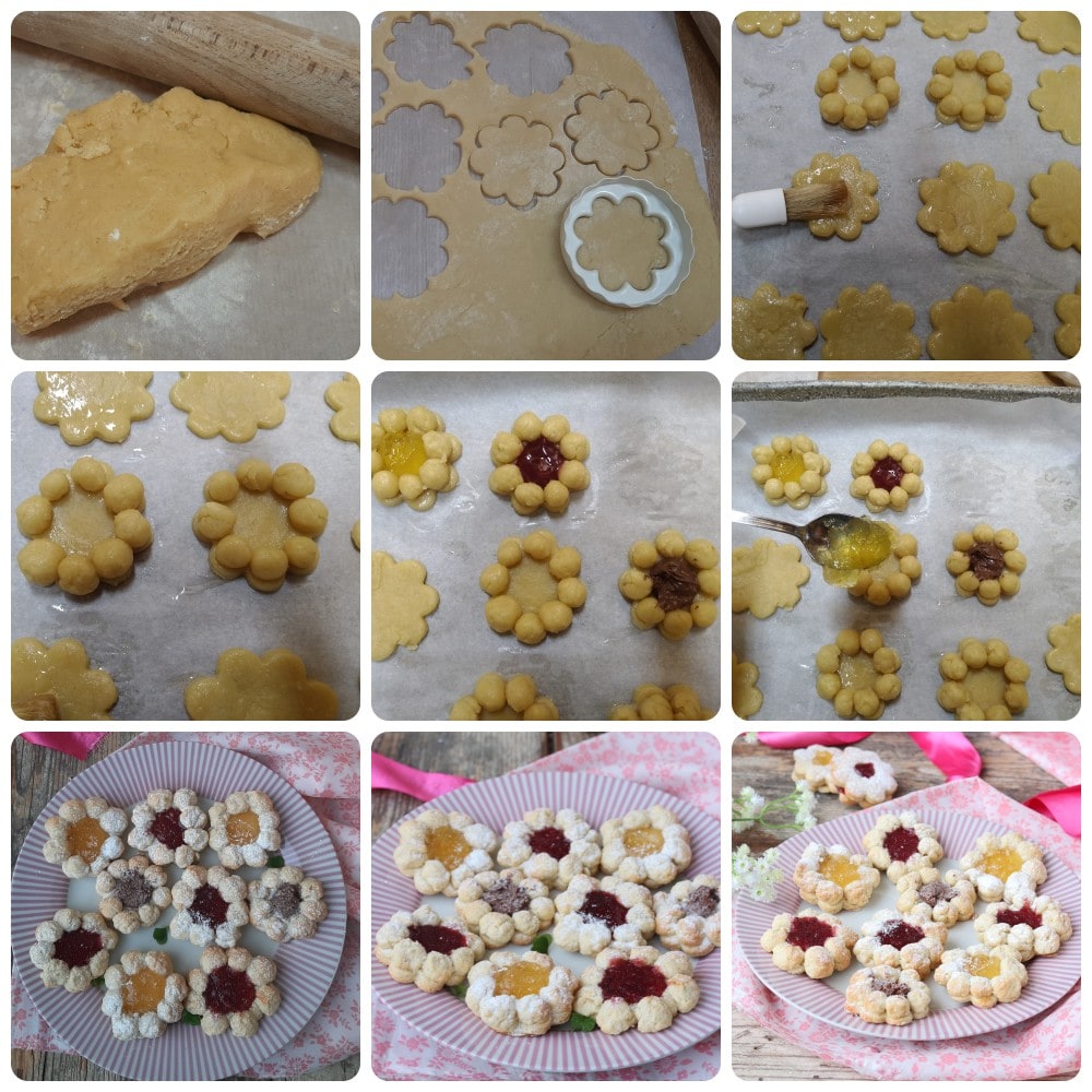 Biscuits fleurs de printemps fourrés