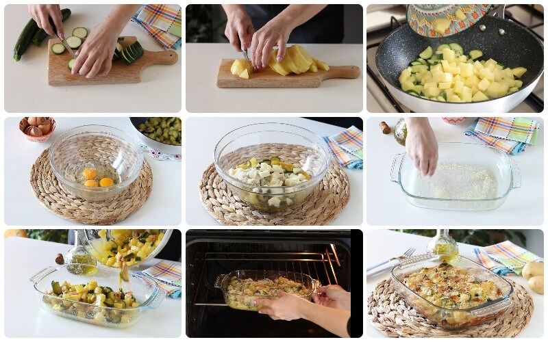 Versez le tout dans un plat huilé et saupoudré de chapelure, saupoudrez la surface de parmesan et transférez dans un four préchauffé à 180°C et faites cuire 30 minutes ou jusqu'à dorure.