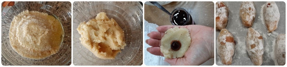 Pâtes d'amande avec cerises griottes