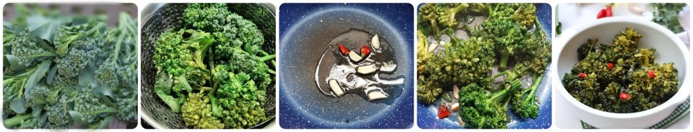 brocolis calabrais avec ail et piment