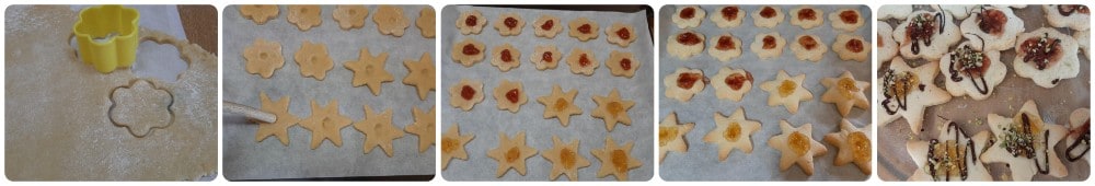 biscuits variés de pâte sablée à l'huile