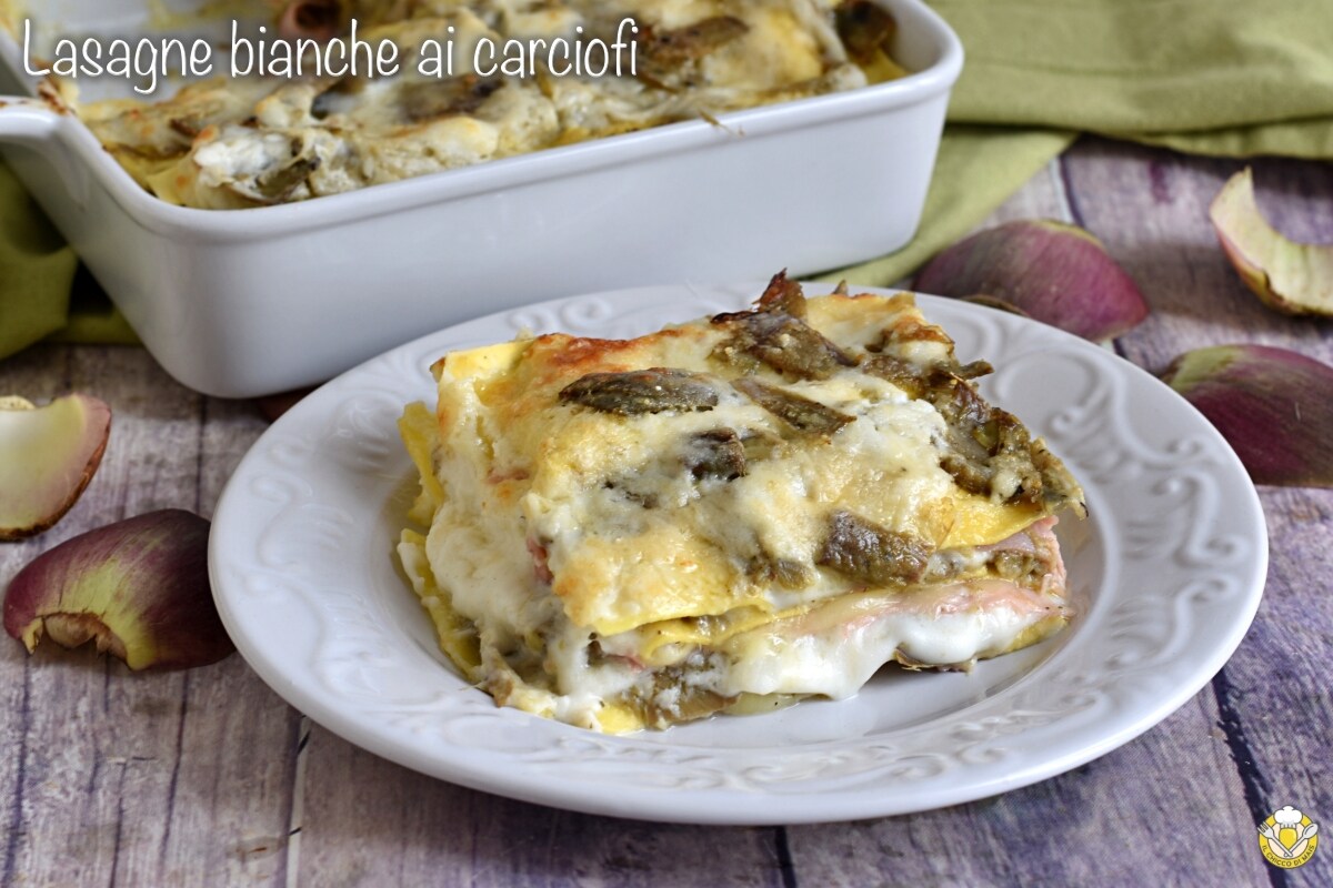 Lasagnes blanches aux artichauts et jambon cuit
