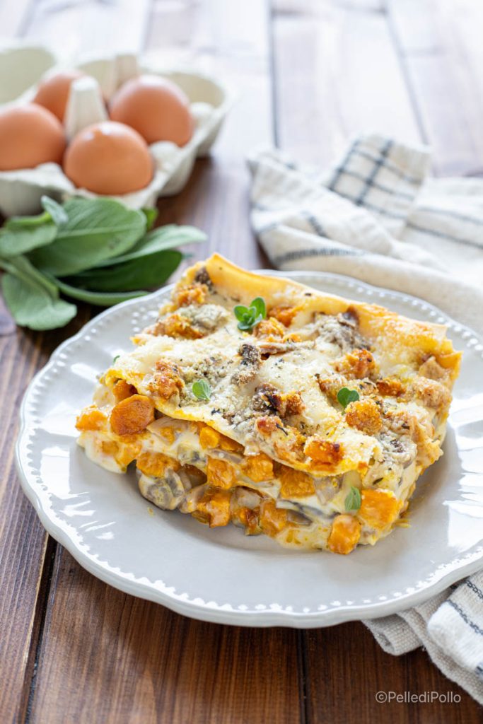 lasagnes avec champignons et potiron