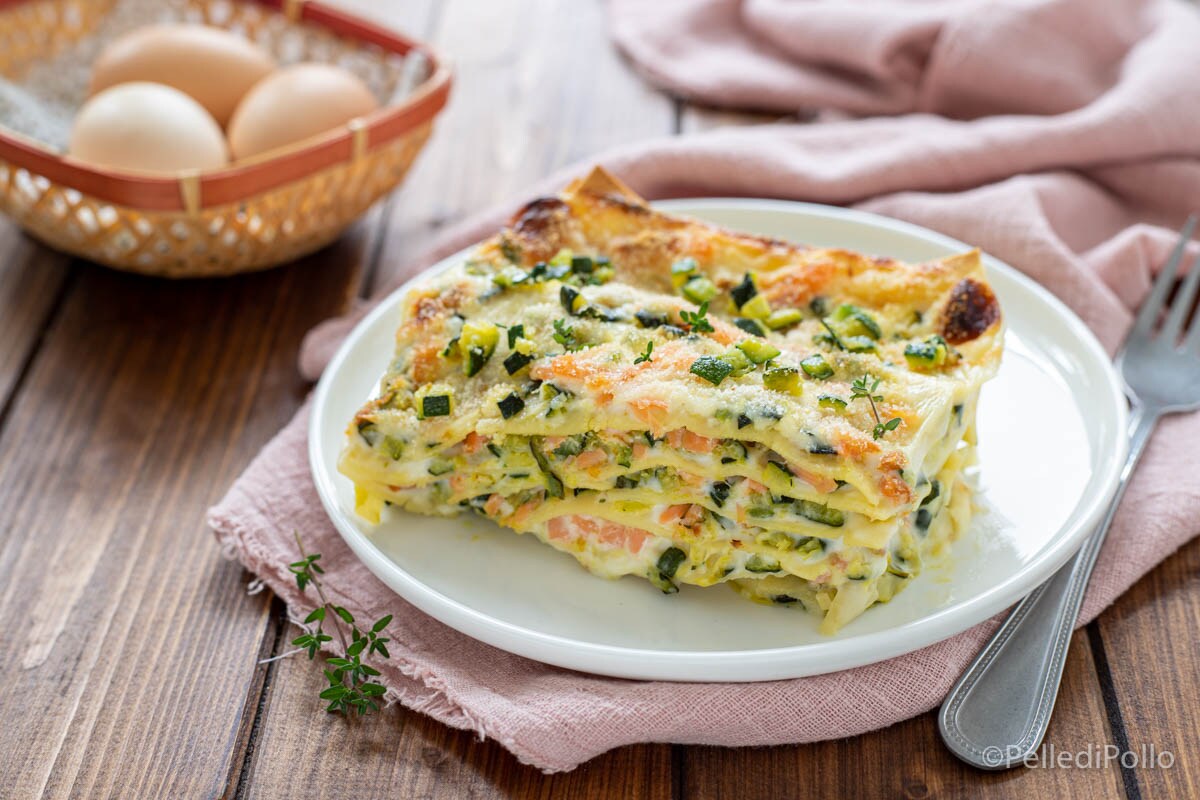 Lasagnes au saumon et courgettes