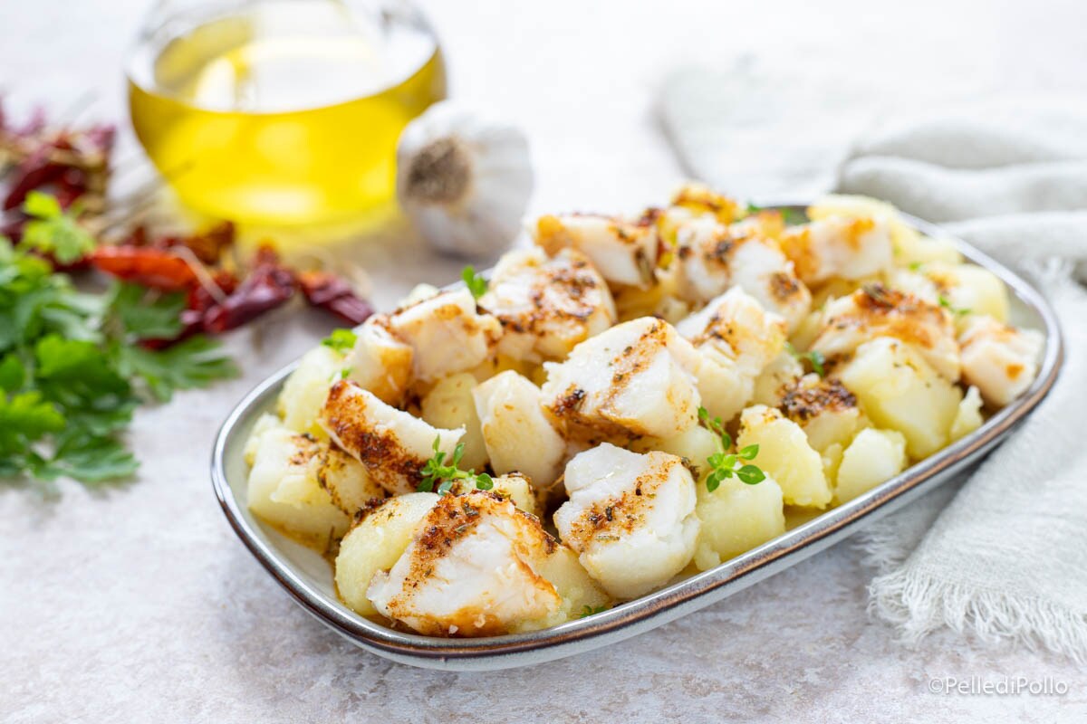 Lotte et pommes de terre avec sauce chimichurri