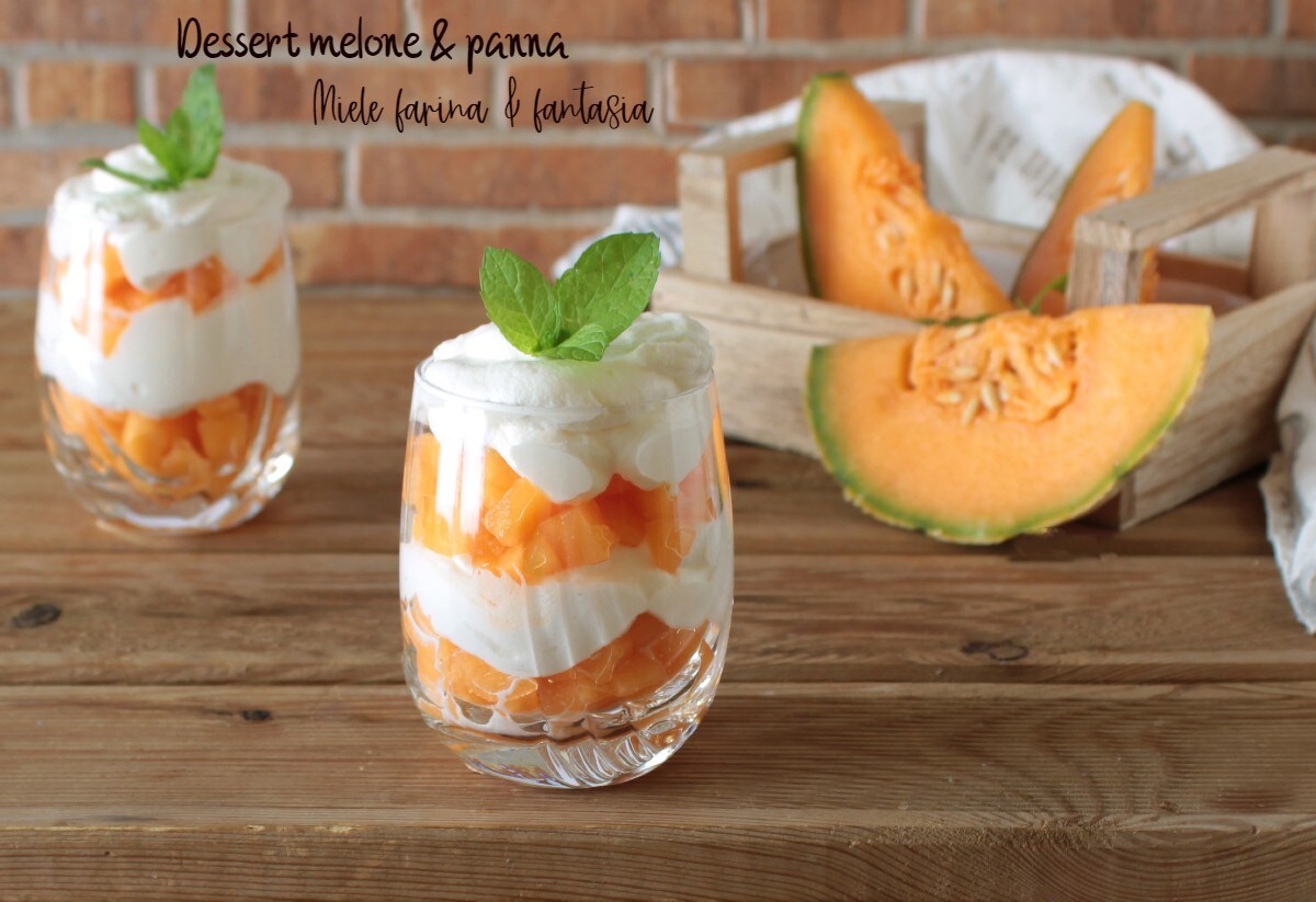 Dessert au melon et à la crème
