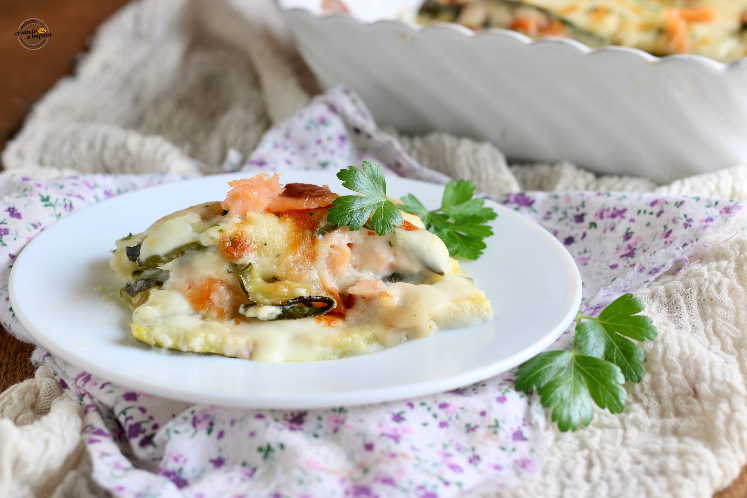 Mille-feuille de courgettes avec saumon