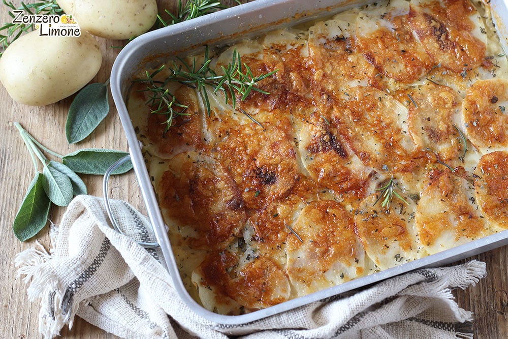 Mille-feuille de pommes de terre et jambon