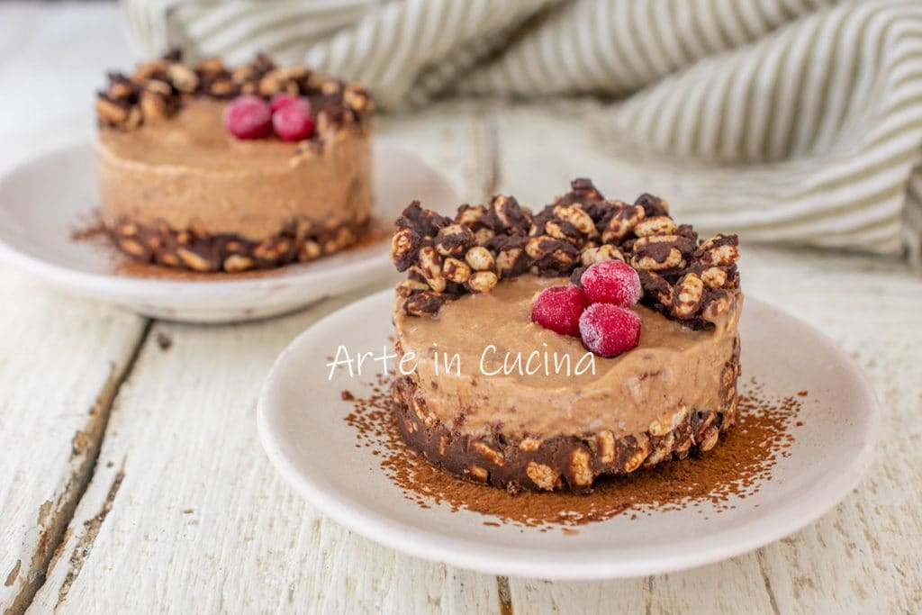 Cheesecake portion individuelle de riz soufflé au chocolat