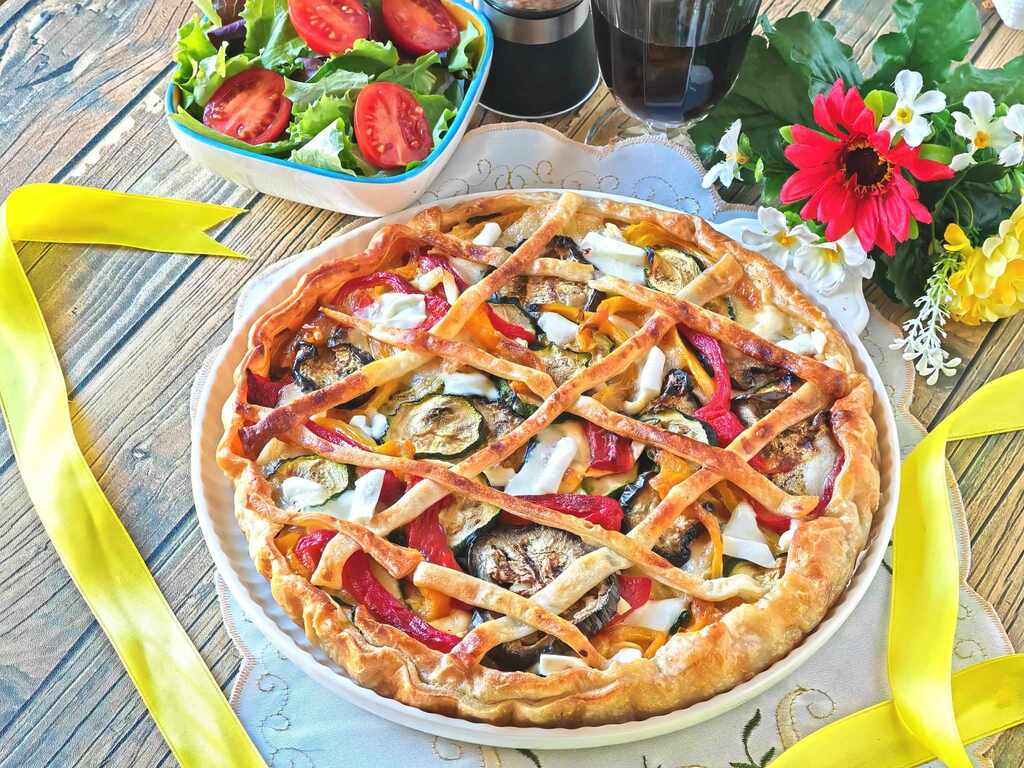 Tarte salée aux légumes grillés