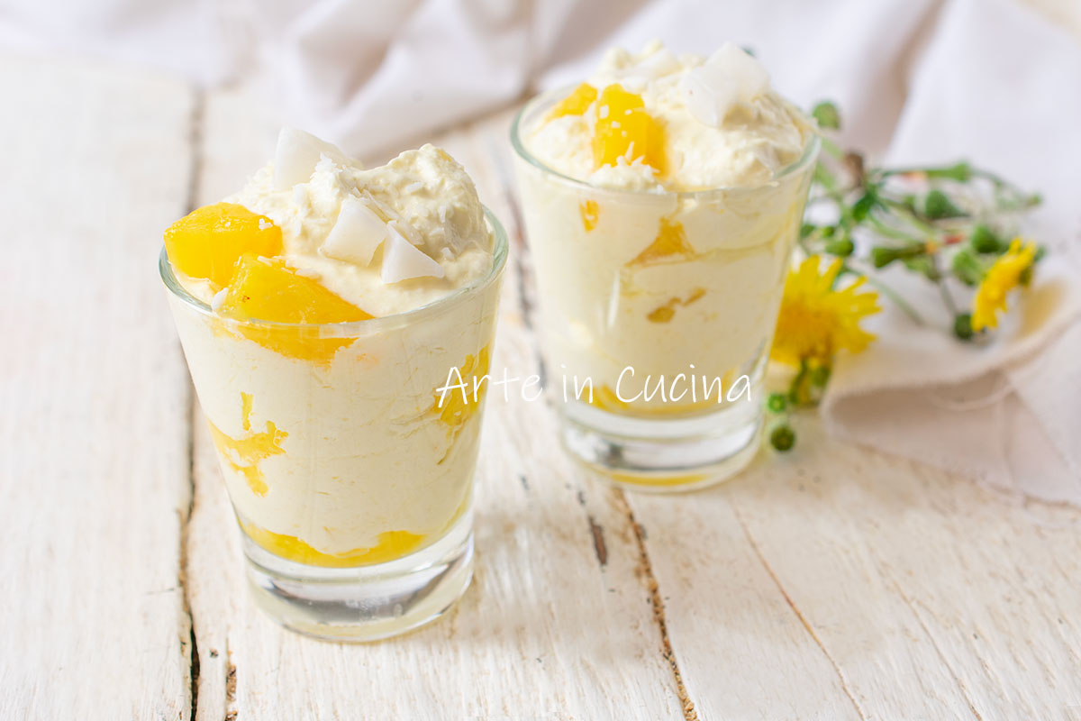 Mousse ananas et noix de coco sans crème