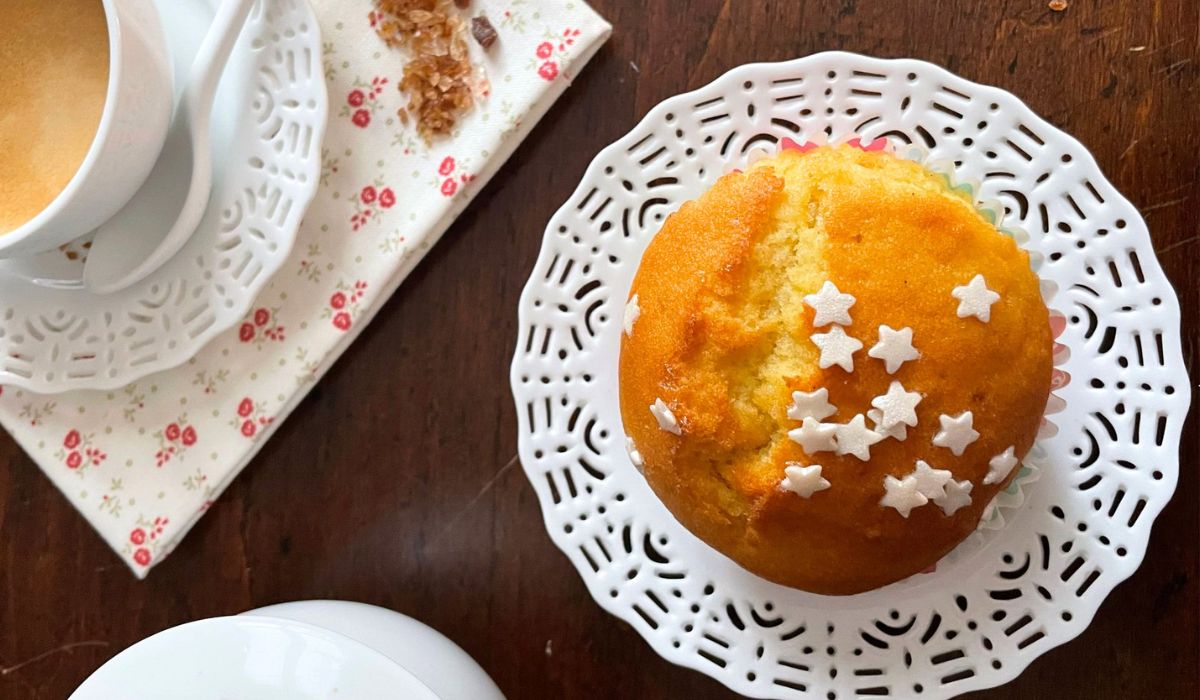 Muffin à la vanille dans la friteuse à air
