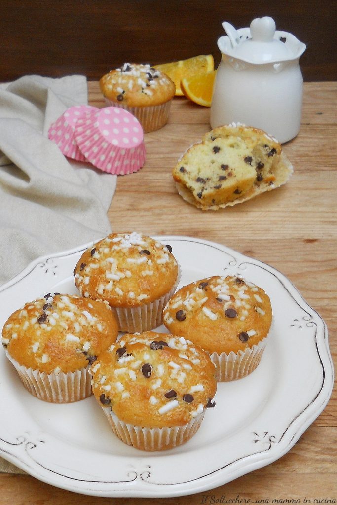 muffin à l'orange avec des pépites de chocolat