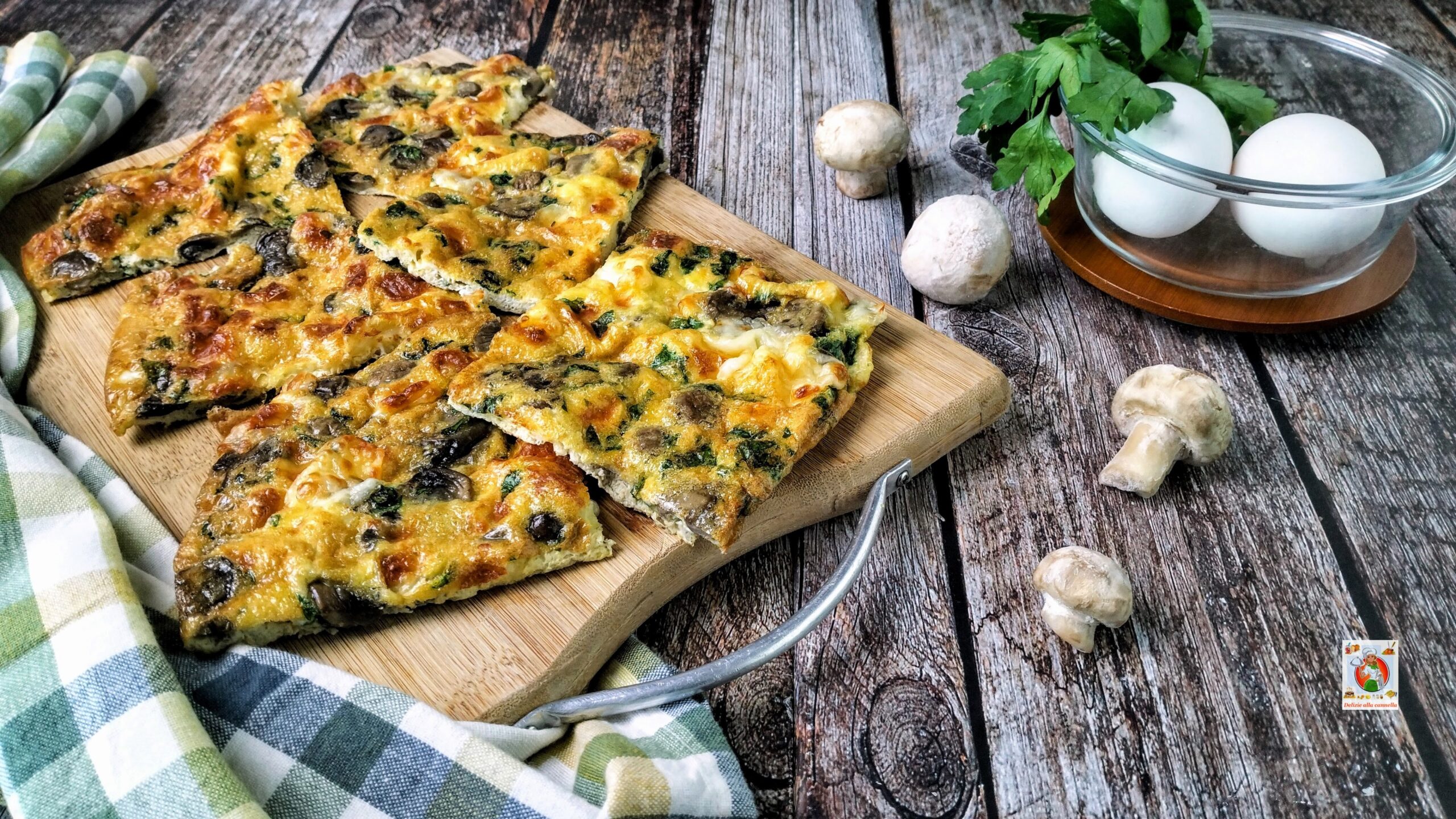 Omelette aux champignons et scamorza au four : une délice riche et savoureuse pour déjeuners et dîners à la volée.