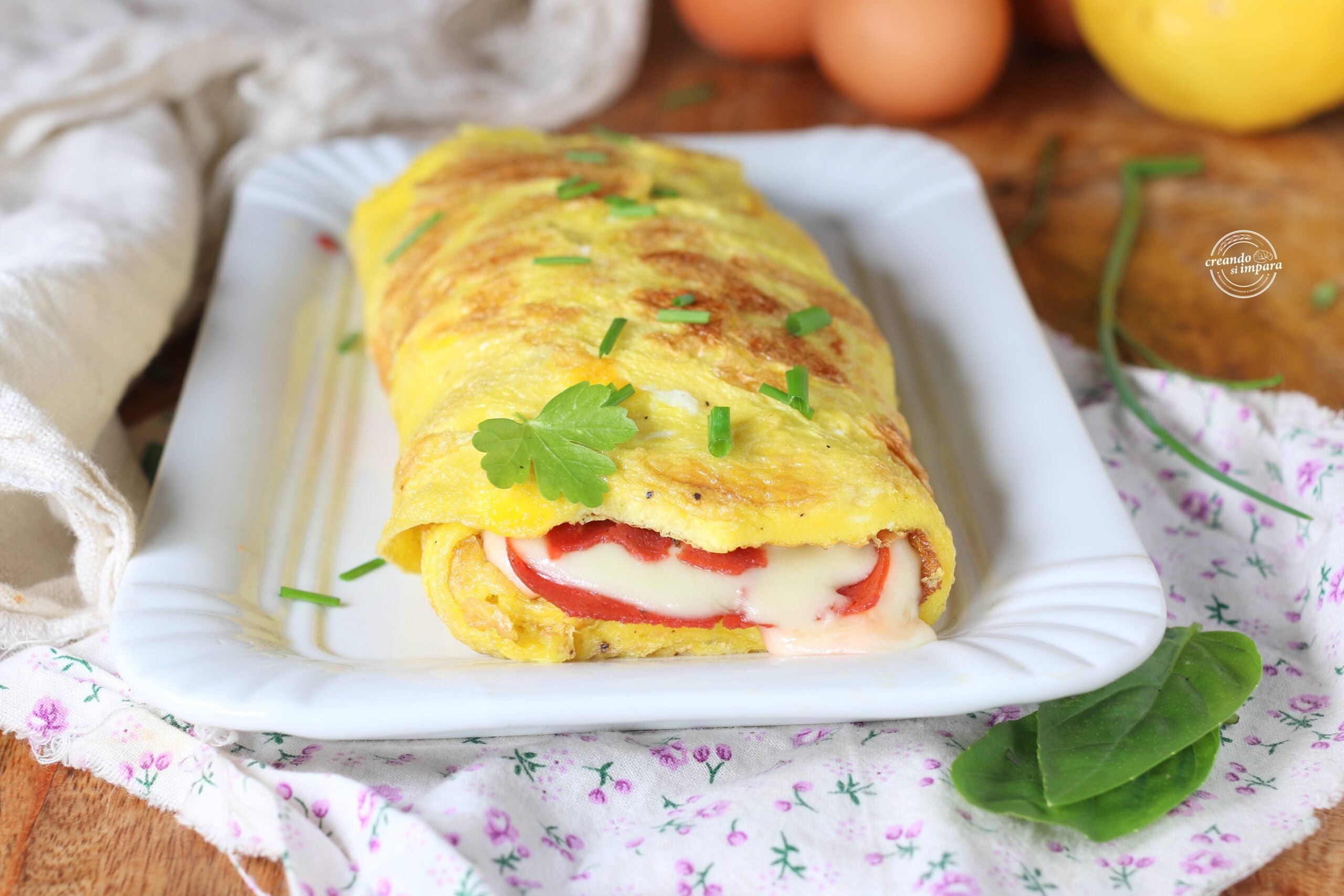 Omelette roulée farcie