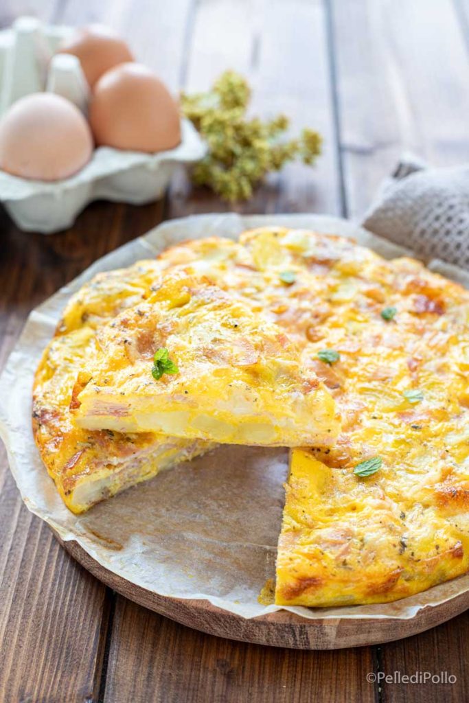 omelette au four avec pommes de terre et jambon