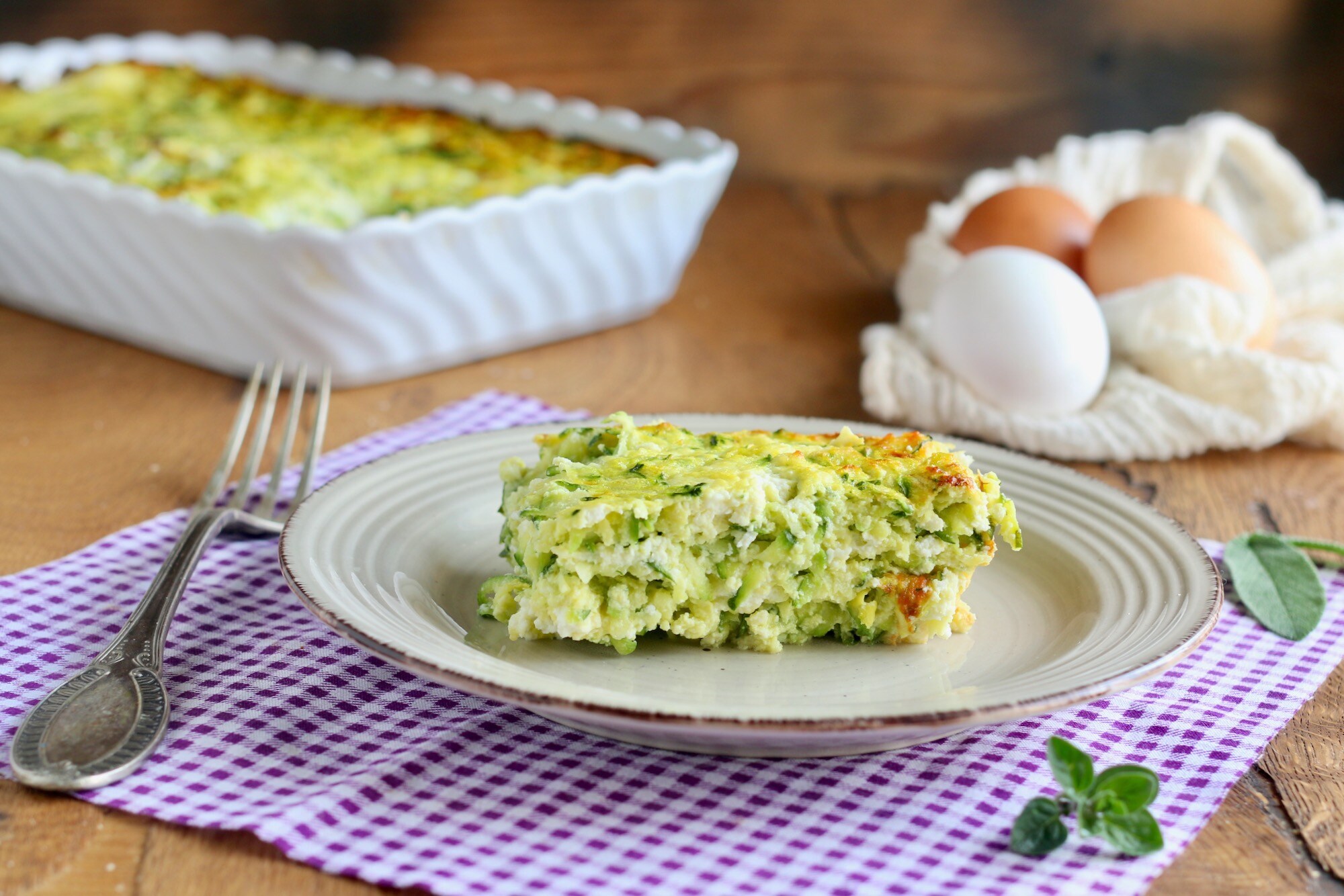 Omelette au four avec ricotta et courgettes