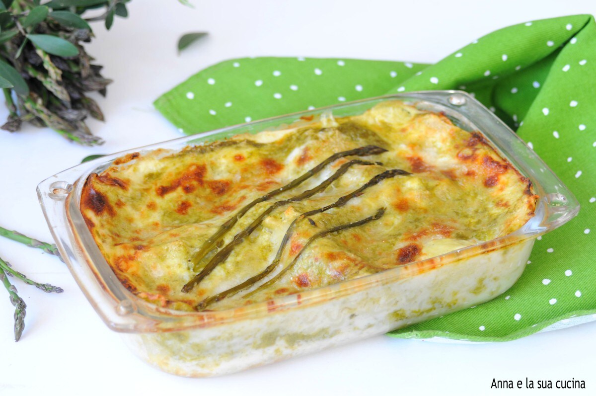 Lasagnes crémeuses ondulées aux asperges et capocollo
