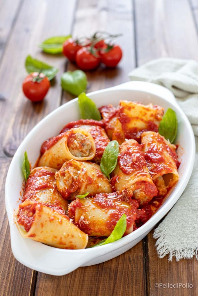 paccheri farcis aux aubergines et ricotta