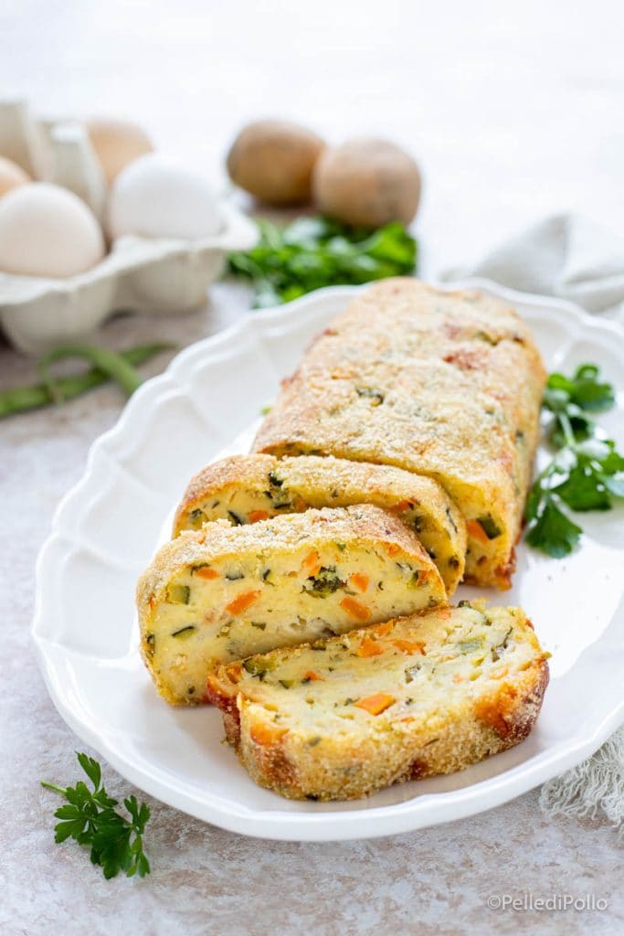 pain de viande avec légumes et pommes de terre