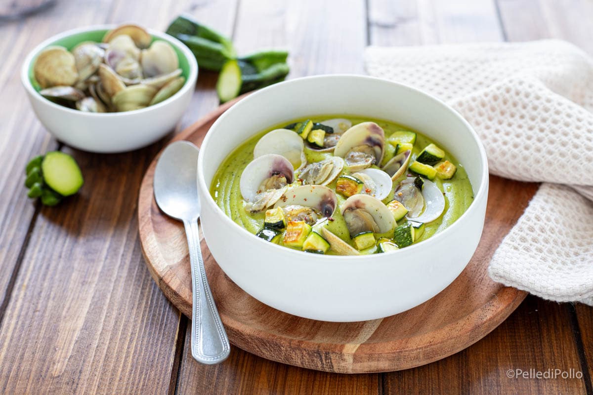 Palourdes avec crème de courgettes