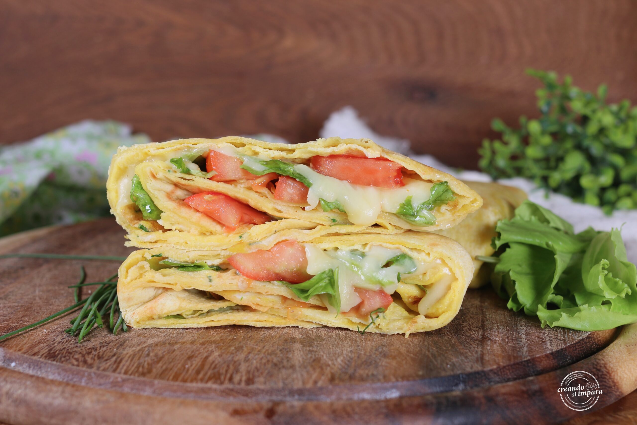 Paniers de galettes avec omelette