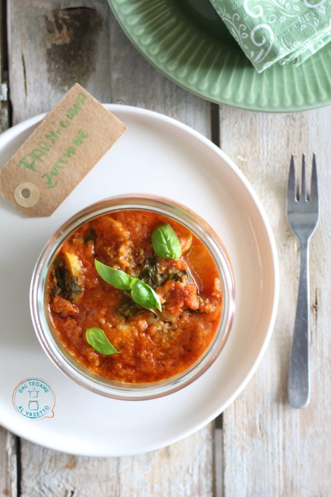 courgettes à la parmigiana avec tomate cuites en bocal au micro-ondes