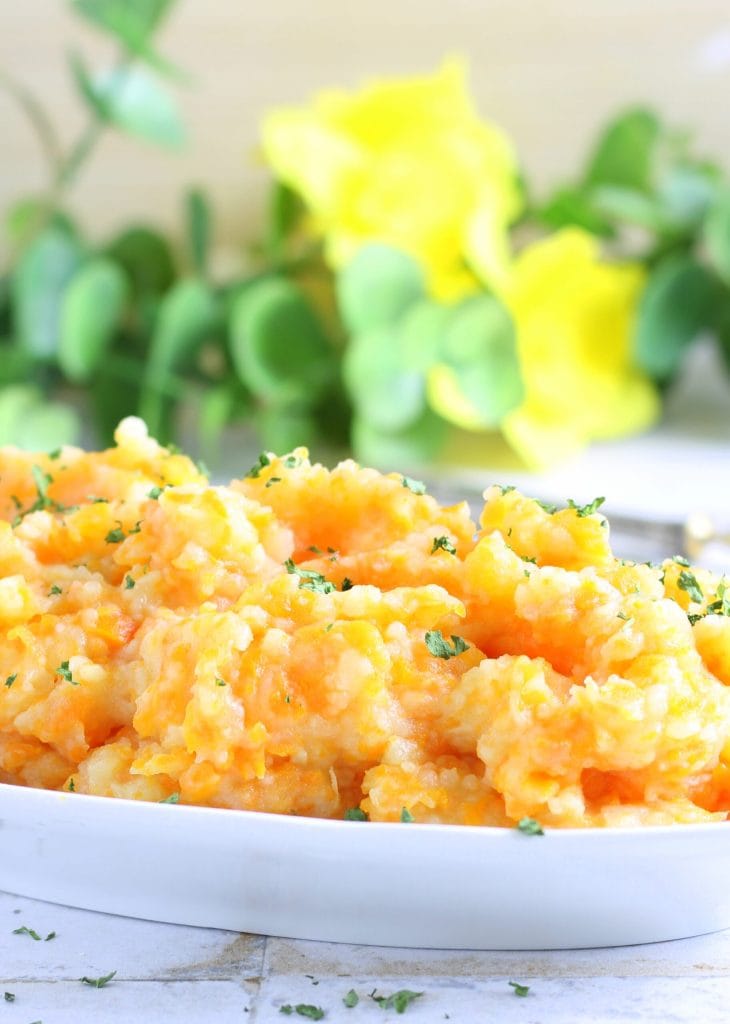 Salade de pommes de terre et carottes écrasées