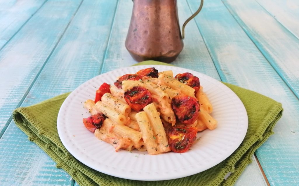 pâtes crémeuses avec tomates cerise confites