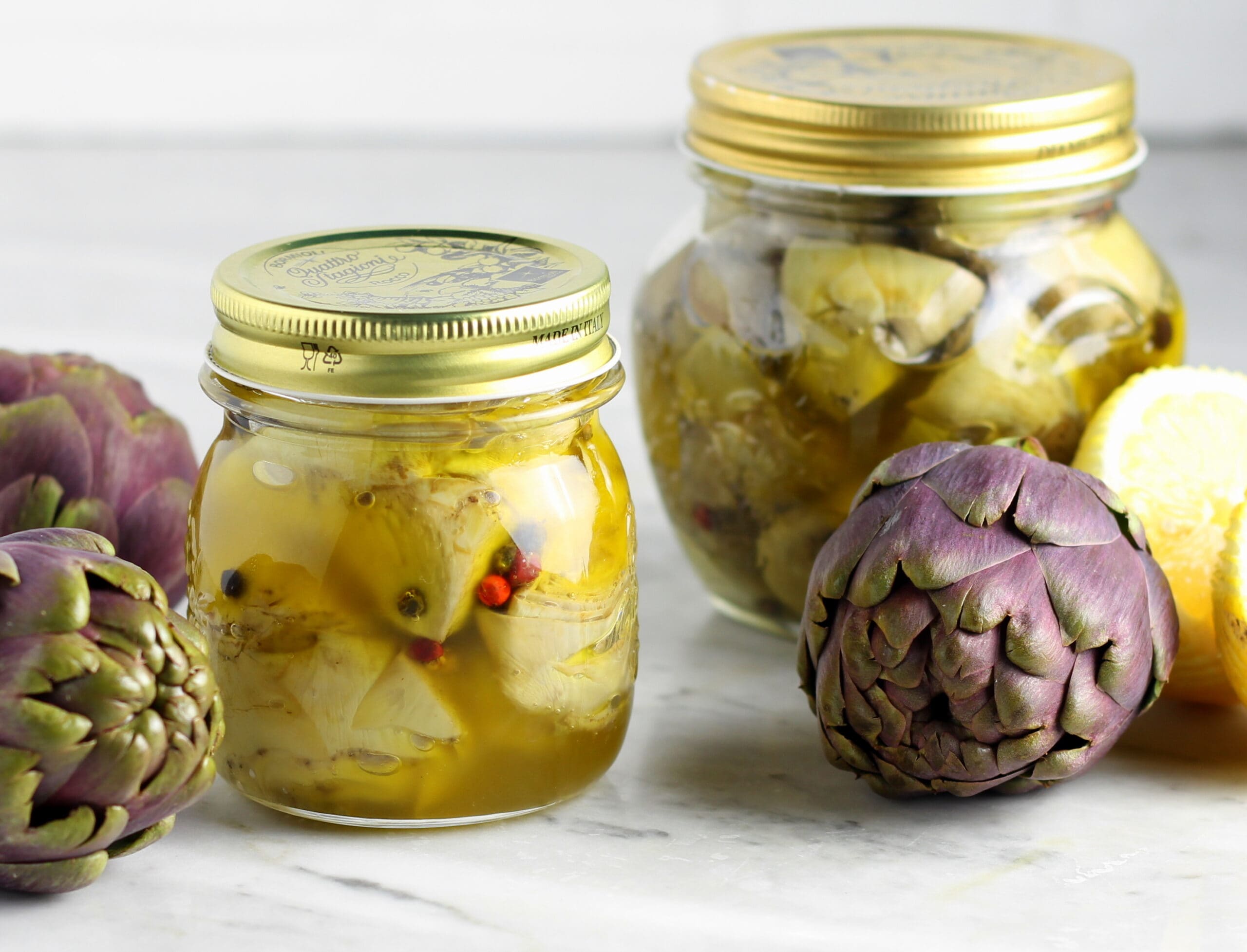 Conserve de petits artichauts faite maison