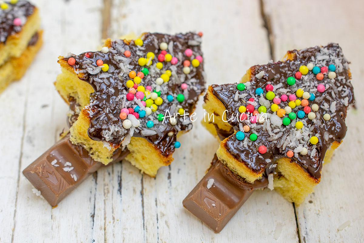 Sapin de pandoro avec Nutella et chocolat