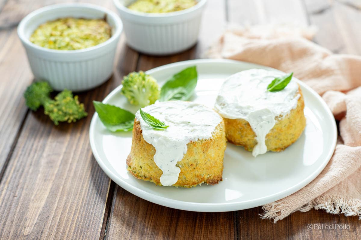 Petits flans de brocolis et ricotta