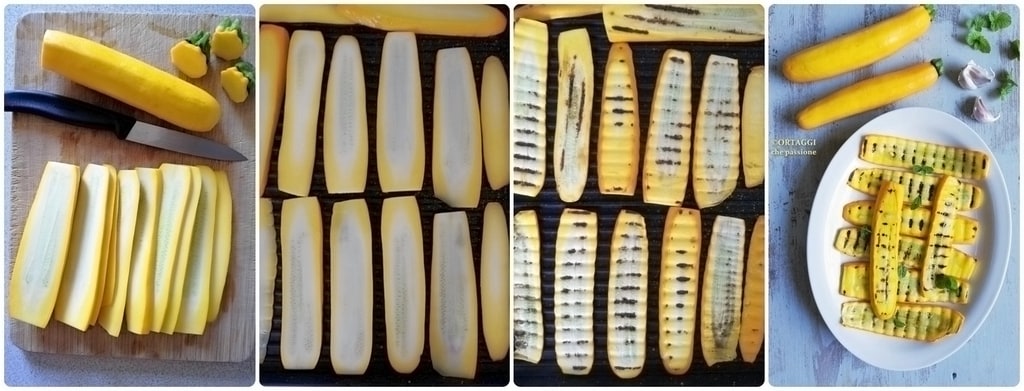 photo recette étape par étape courgettes jaunes grillées