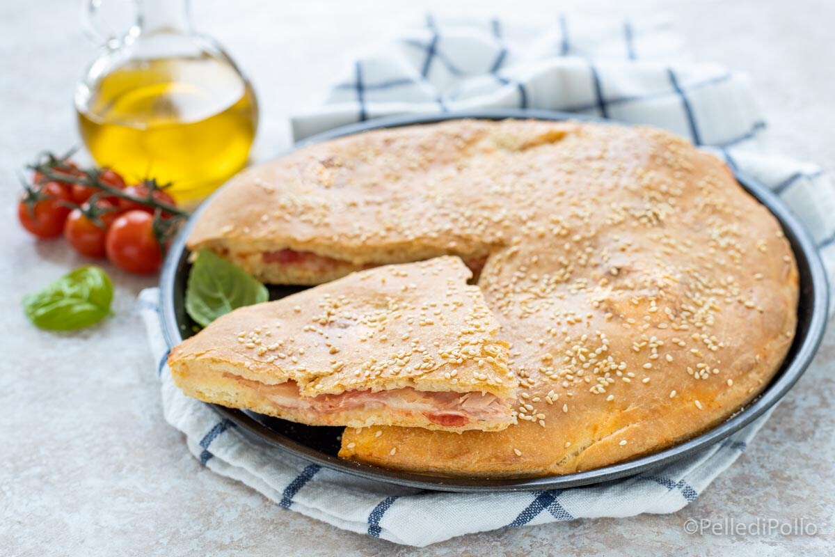Pizza farcie avec pâte briochée