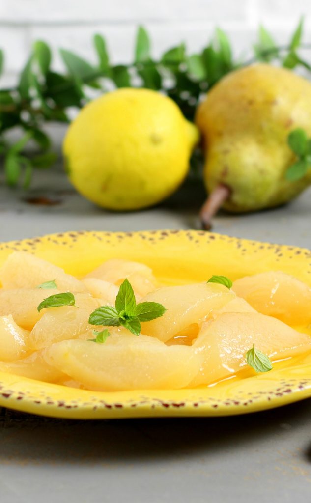 Poires caramélisées au parfum de citron