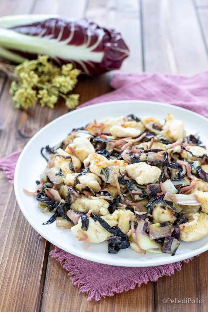 morceaux de poulet au radicchio