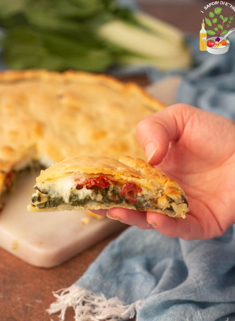 Pizza rustica fondante avec blette mijotée