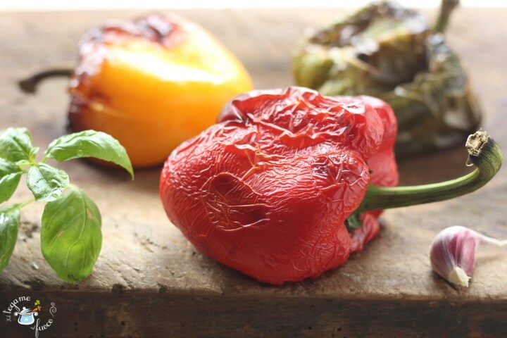 Poivrons rôtis dans la friteuse à air