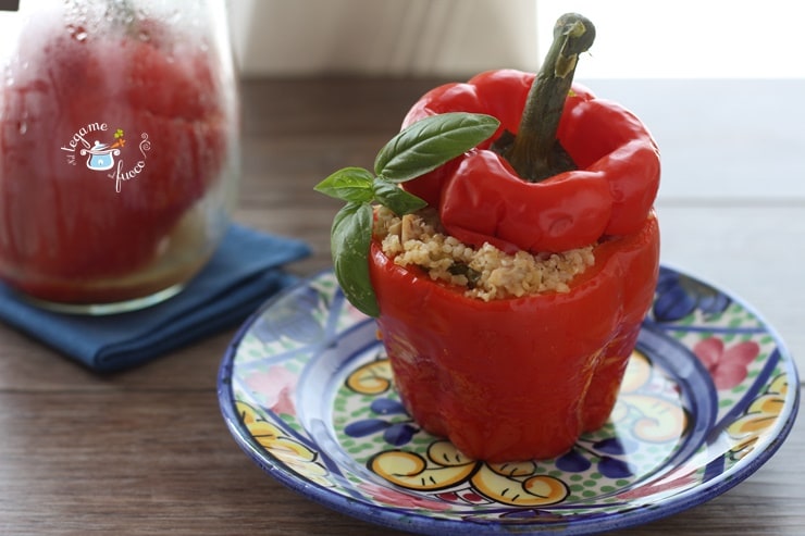 Poivrons farcis en cuisson sous vide